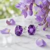 10 Ct Natural Purple Amethyst Earrings - GEMHUB & CO. - View 3