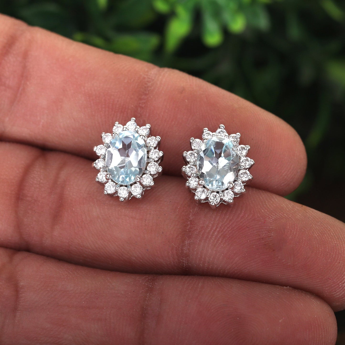 10 Ct Natural Aqua Sky Aquamarine Earrings - GEMHUB & CO. - View 4