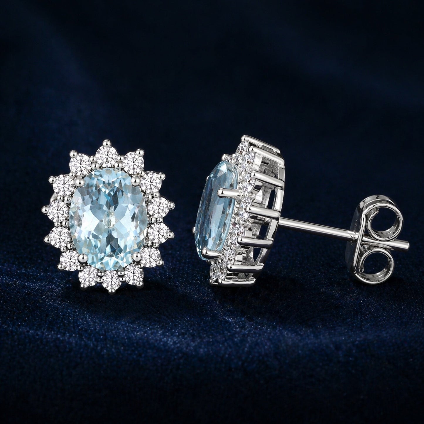 10 Ct Natural Aqua Sky Aquamarine Earrings - GEMHUB & CO. - View 2