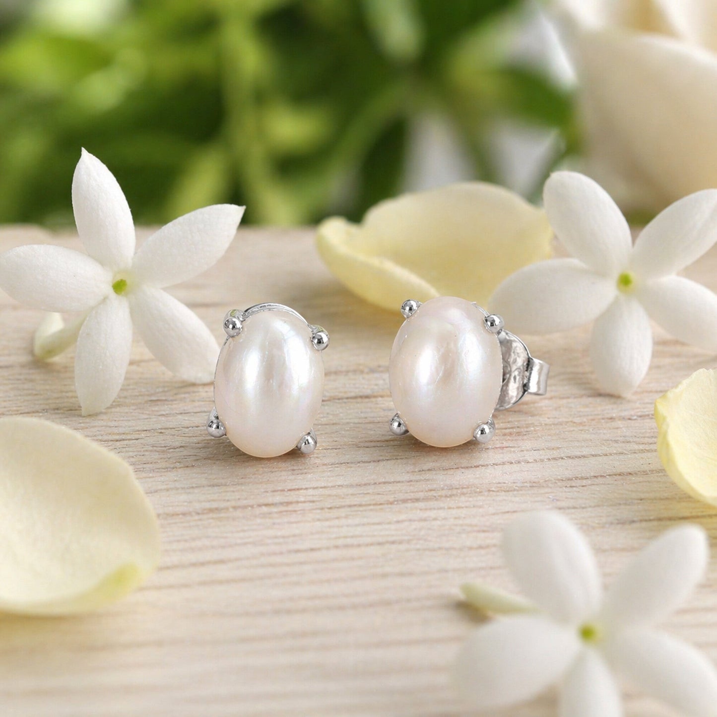 10 Ct Natural White Pearl Earrings - GEMHUB & CO. - View 3