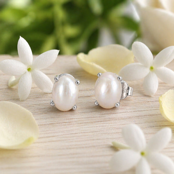 10 Ct Natural White Pearl Earrings - GEMHUB & CO. - View 3