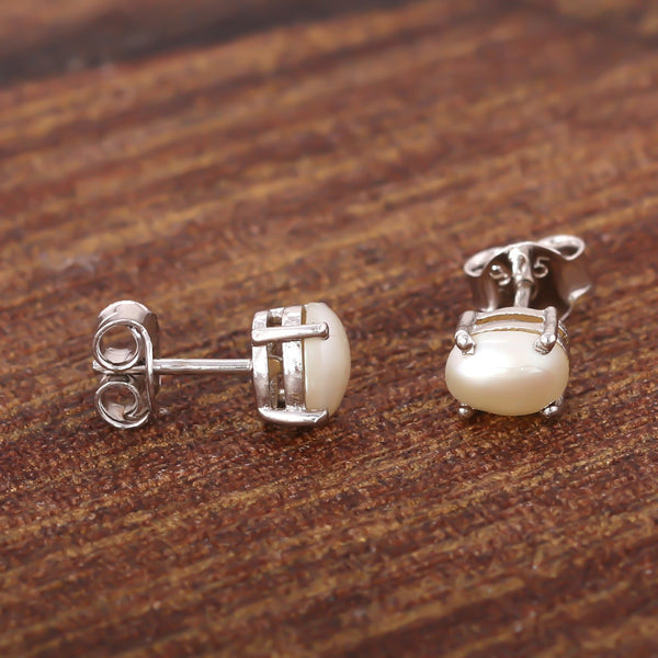 10 Ct Natural White Pearl Earrings - GEMHUB & CO. - View 5