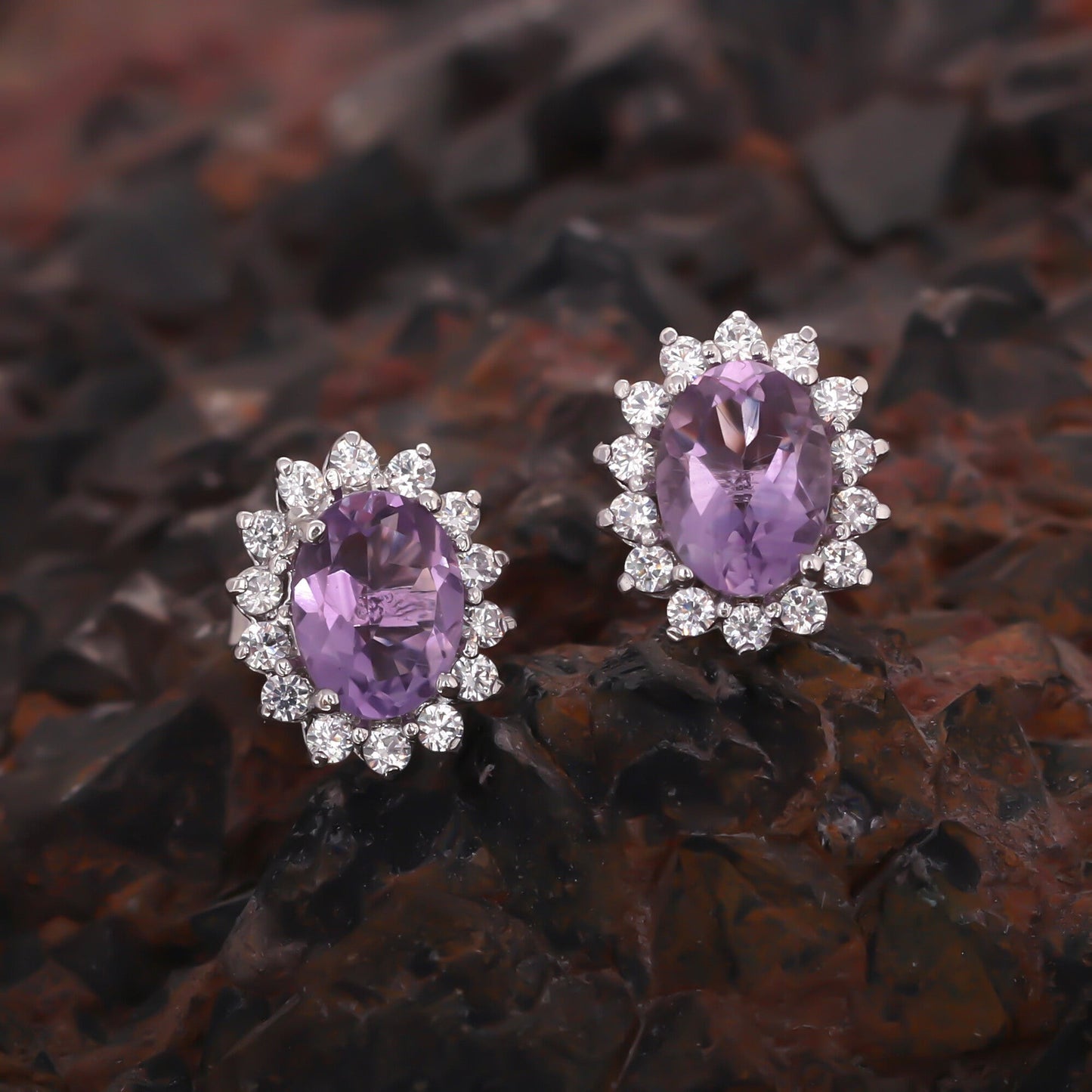 10 Ct Natural Purple Amethyst Earrings - GEMHUB & CO. - View 5