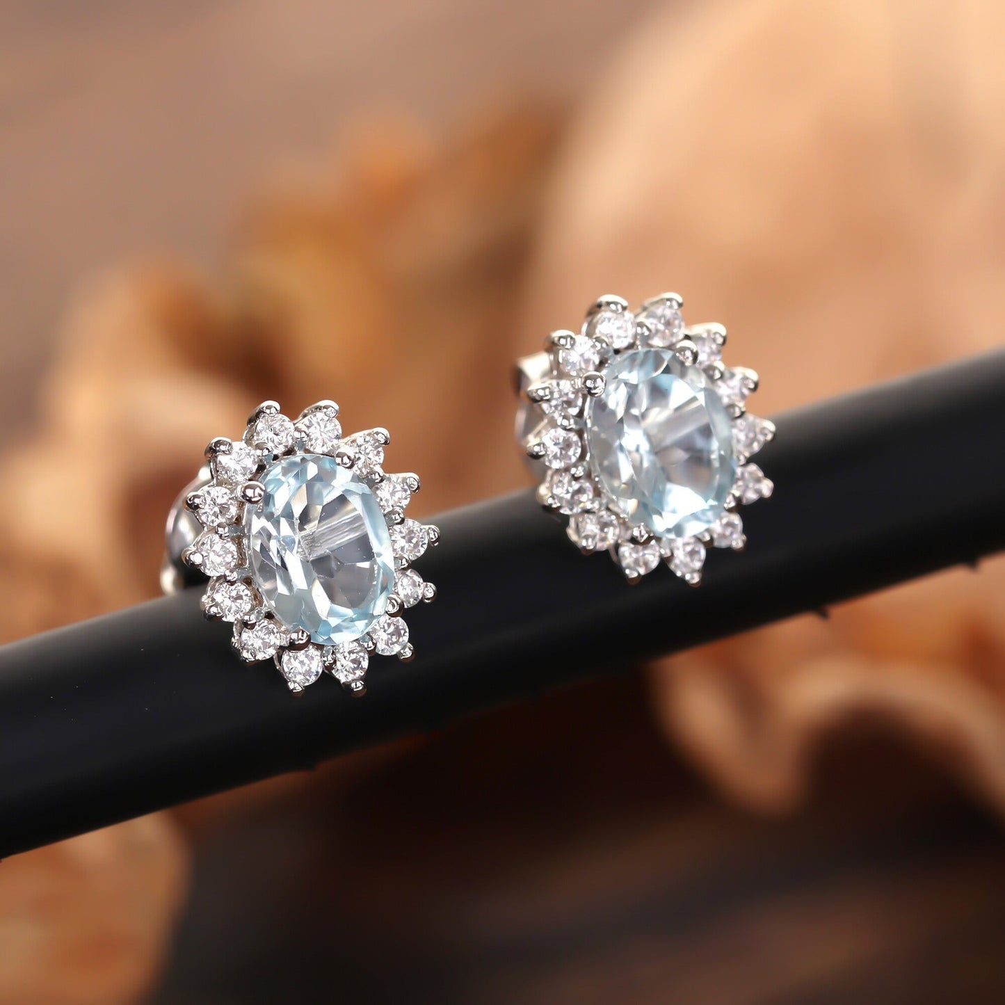 10 Ct Natural Aqua Sky Aquamarine Earrings - GEMHUB & CO. - View 6