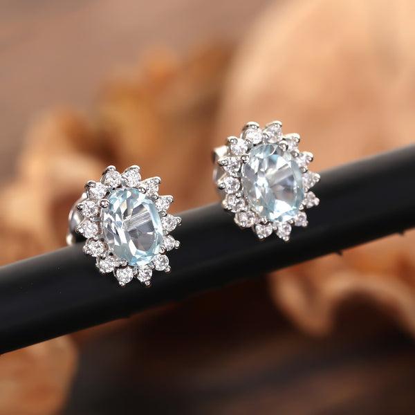 10 Ct Natural Aqua Sky Aquamarine Earrings - GEMHUB & CO. - View 6