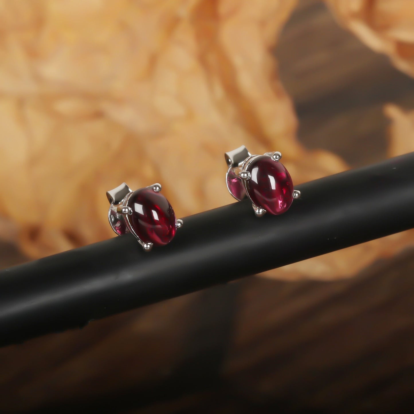 10 Ct Natural Red Garnet Earrings - GEMHUB & CO. - View 6