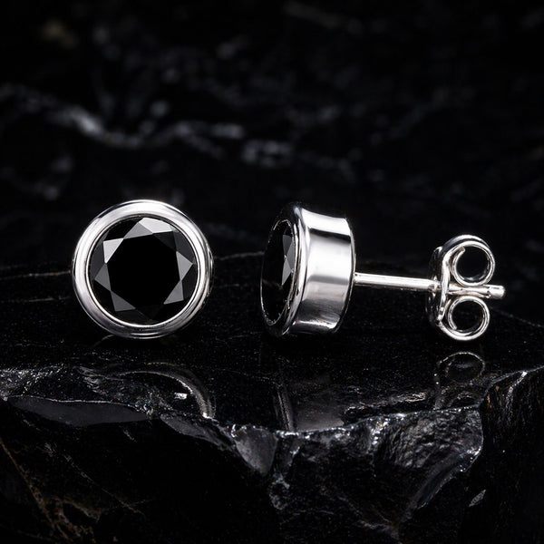 10 Ct Natural Black Agate Earrings - GEMHUB & CO. - View 2
