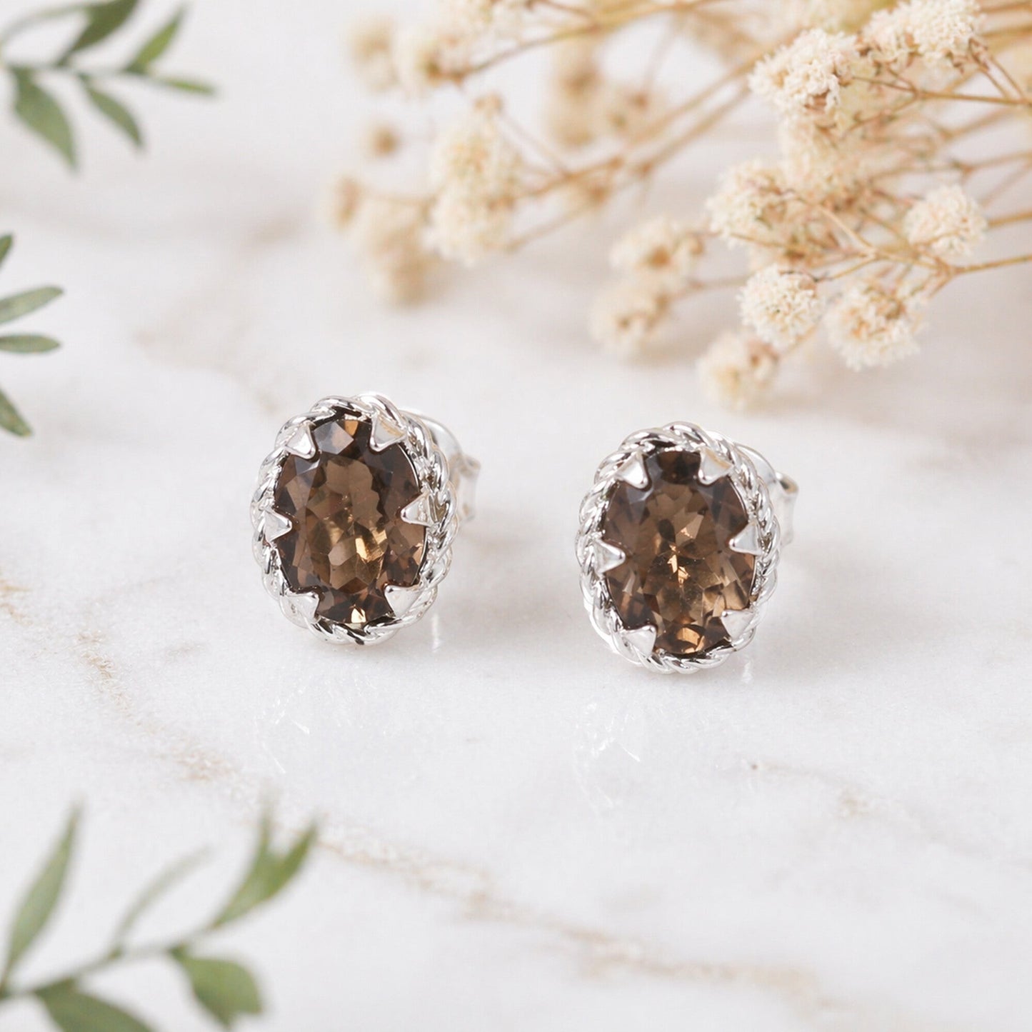 10 Ct Natural Brown Topaz Earrings - GEMHUB & CO. - View 3