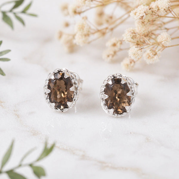 10 Ct Natural Brown Topaz Earrings - GEMHUB & CO. - View 3