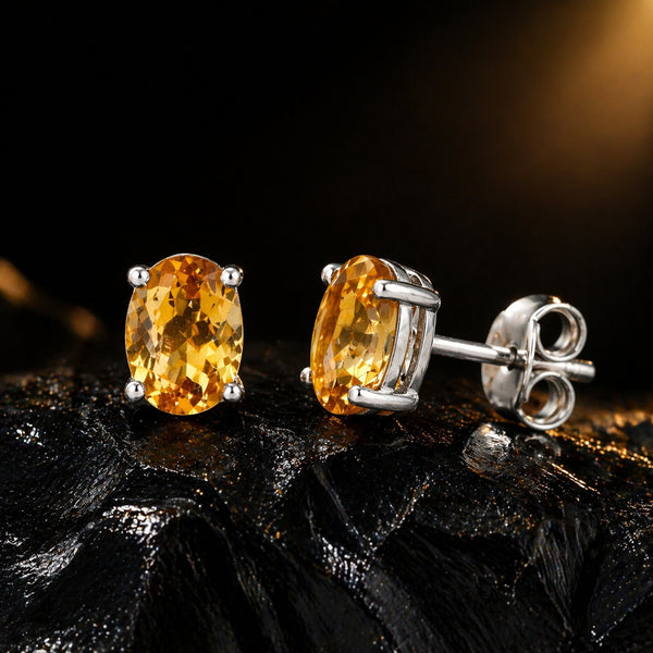 10 Ct Natural Yellow Citrine Earrings - GEMHUB & CO. - View 2