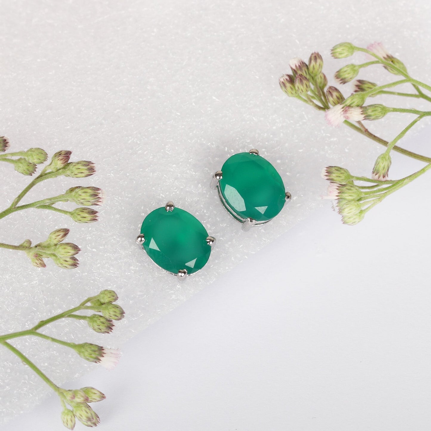 10 Ct Natural Green Emerald Earrings - GEMHUB & CO. - View 4