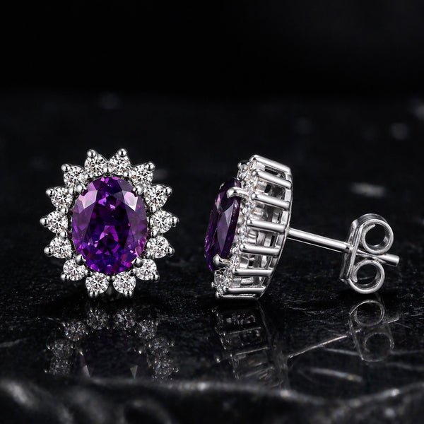 10 Ct Natural Purple Amethyst Earrings - GEMHUB & CO. - View 2