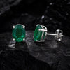 10 Ct Natural Green Emerald Earrings - GEMHUB & CO. - View 2