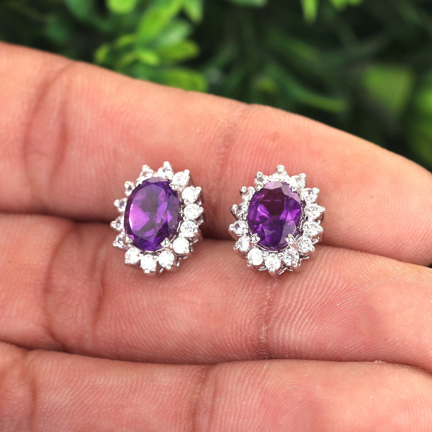 10 Ct Natural Purple Amethyst Earrings - GEMHUB & CO. - View 4