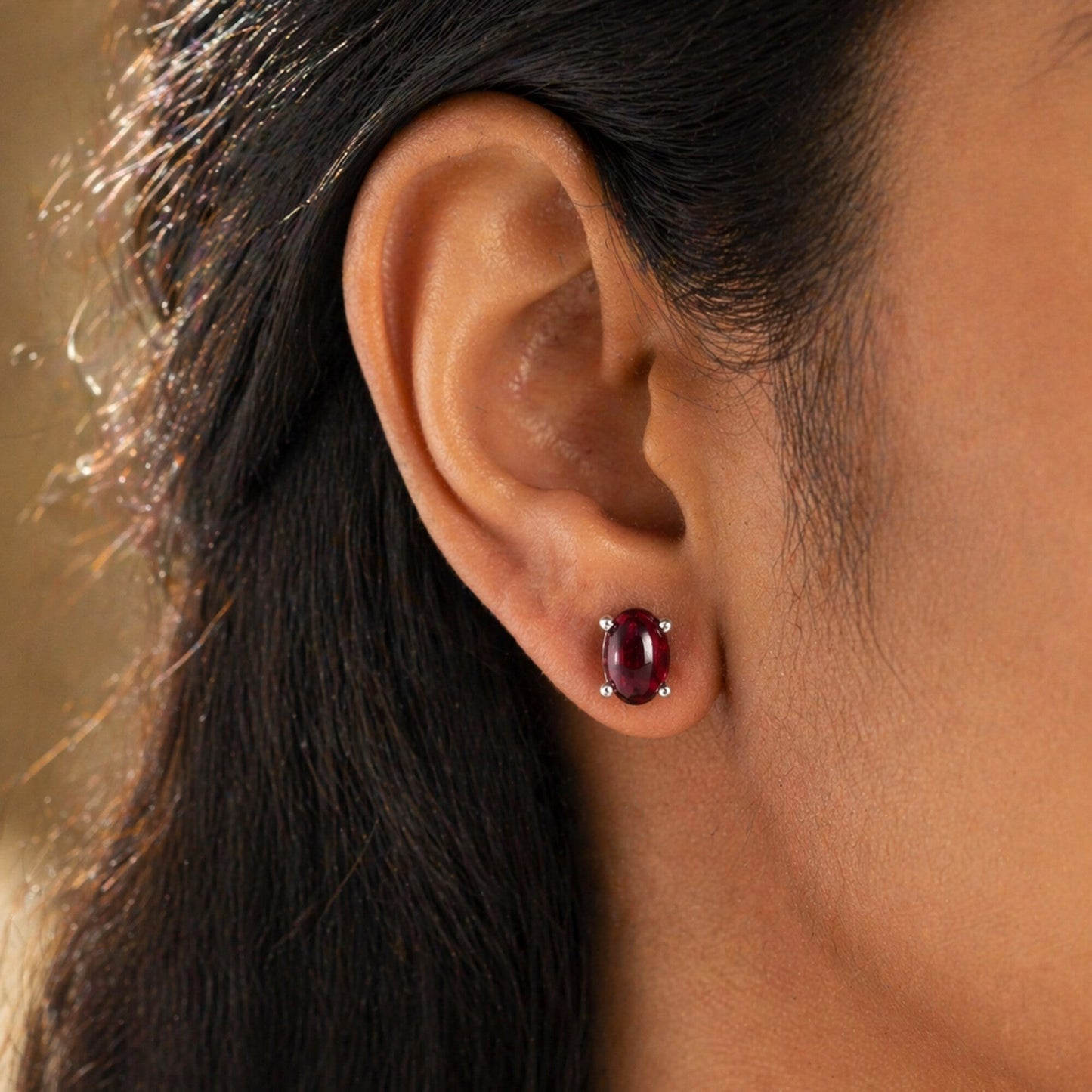 10 Ct Natural Red Garnet Earrings - GEMHUB & CO.