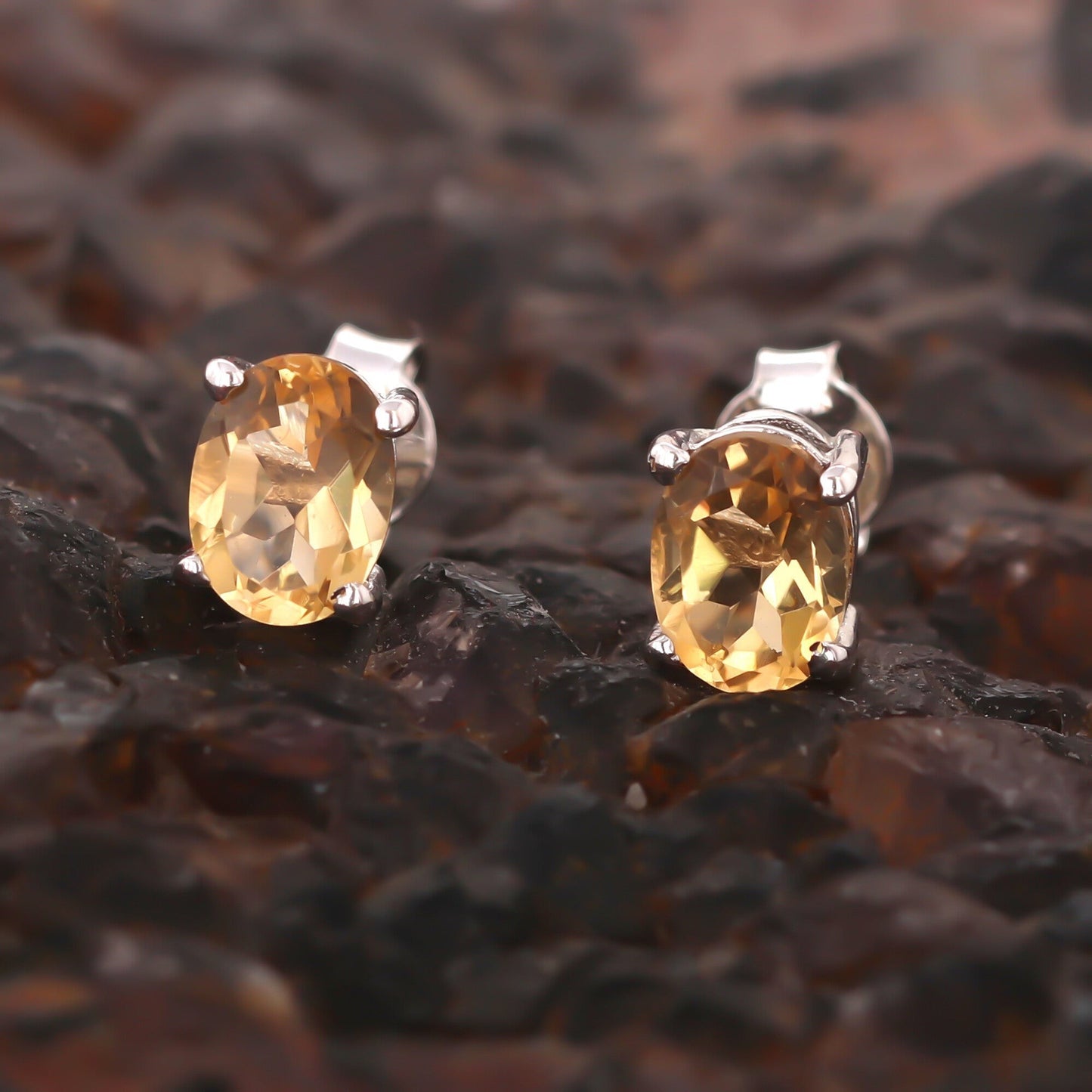 10 Ct Natural Yellow Citrine Earrings - GEMHUB & CO. - View 5