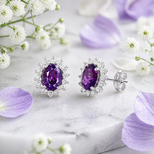 10 Ct Natural Purple Amethyst Earrings - GEMHUB & CO. - View 3
