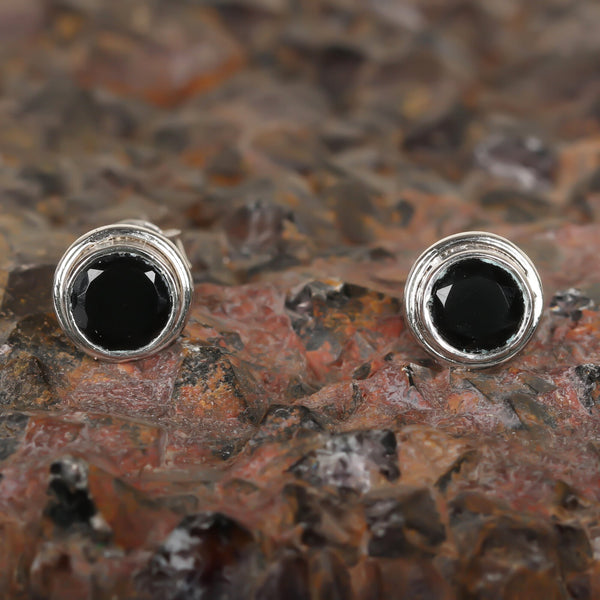 10 Ct Natural Black Agate Earrings - GEMHUB & CO. - View 5