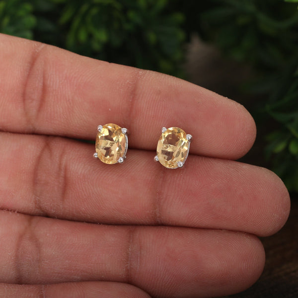 10 Ct Natural Yellow Citrine Earrings - GEMHUB & CO. - View 4