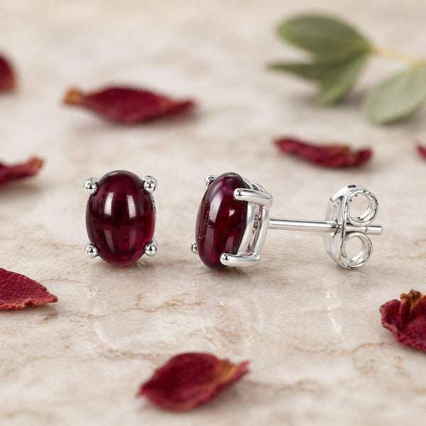 10 Ct Natural Red Garnet Earrings - GEMHUB & CO. - View 3