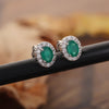 Reverse of green emerald earrings with 925 sterling silver butterfly closure