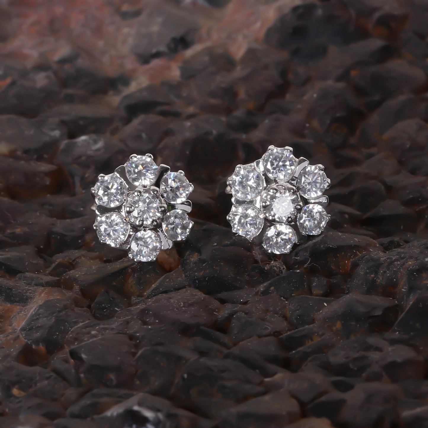 Close-up of round-cut white topaz showing facets and gemmological brilliance