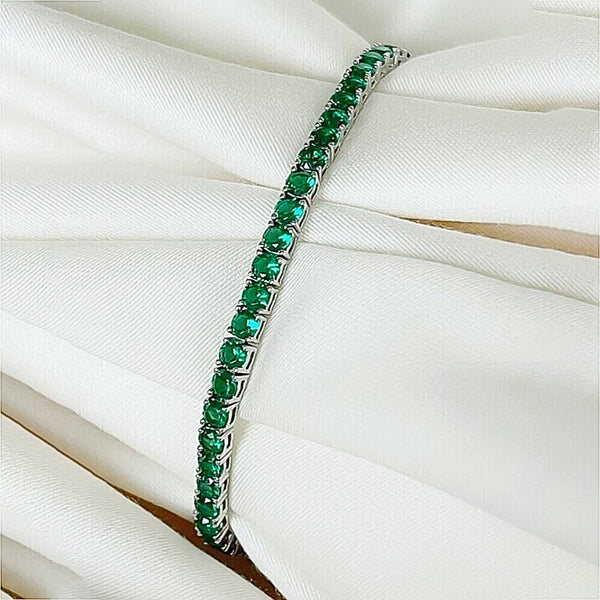 14k Yellow Gold 4.75Ct Round Natural Diamond Certified Exquisite Tennis Bracelet - GEMHUB & CO.