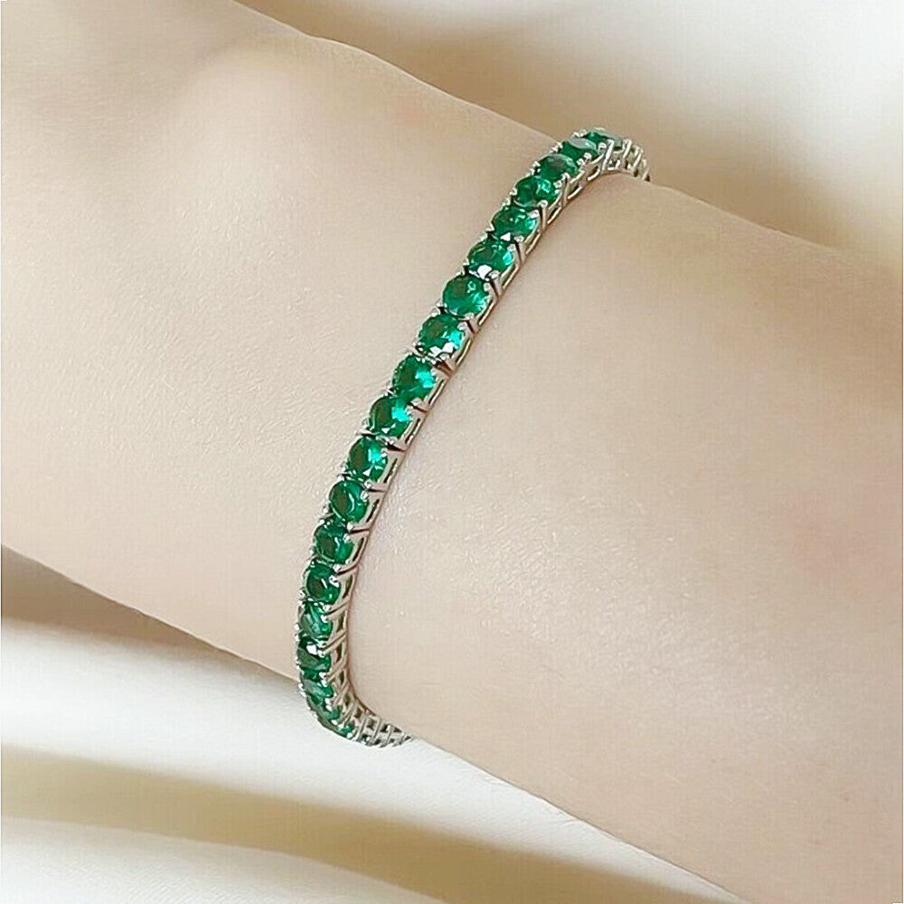 14k Yellow Gold 4.75Ct Round Natural Diamond Certified Exquisite Tennis Bracelet - Image 4 - GEMHUB & CO.