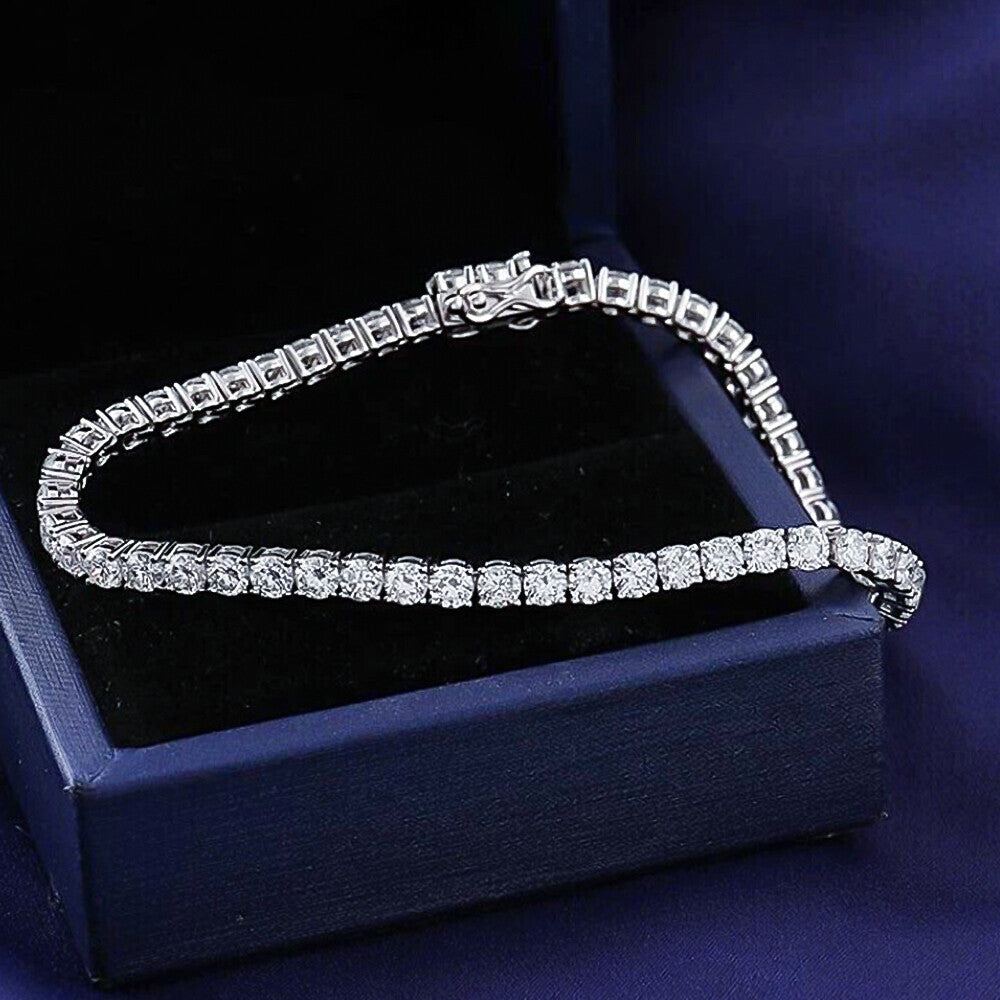Attractive Round Cut Natural Red Ruby Tennis Bracelet For Women 14k Yellow Gold - Image 2 - GEMHUB & CO.