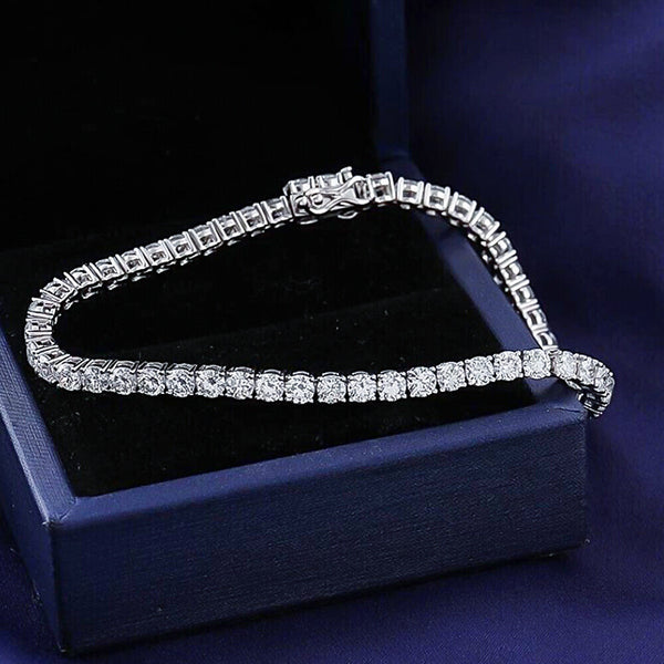 Attractive Round Cut Natural Red Ruby Tennis Bracelet For Women 14k Yellow Gold - Image 2 - GEMHUB & CO.