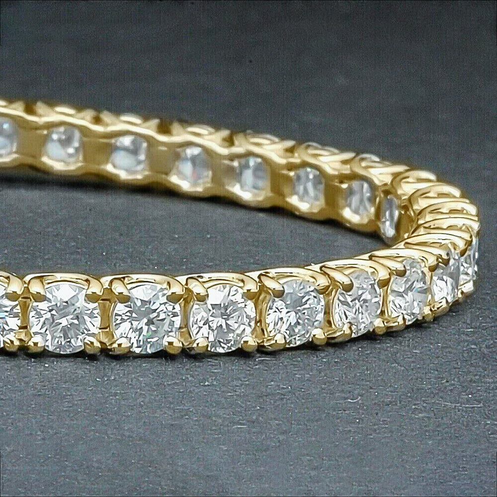 Dazzling Certified Natural Green Emerald Tennis Bracelet 14k Solid Gold Charm - Image 4 - GEMHUB & CO.