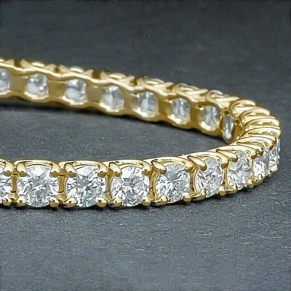 Dazzling Certified Natural Green Emerald Tennis Bracelet 14k Solid Gold Charm - Image 4 - GEMHUB & CO.