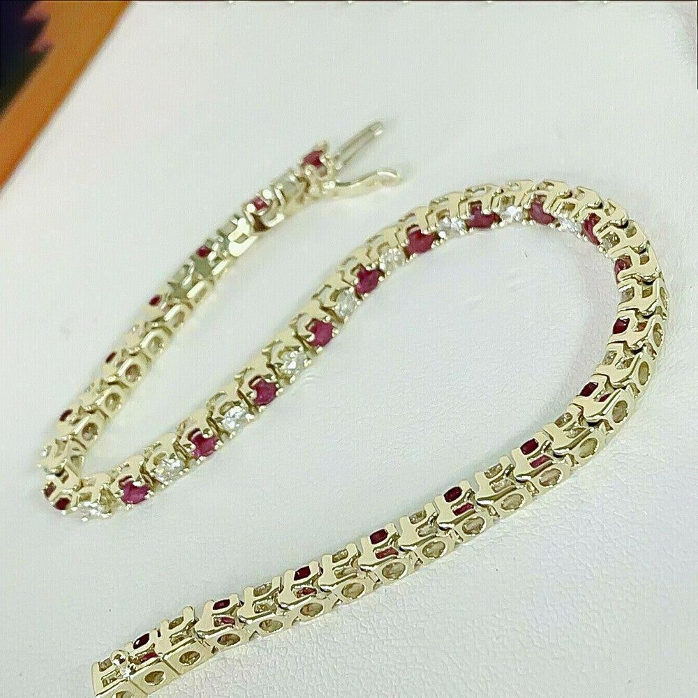 4.75Ct Round Natural Diamond Certified Exquisite Tennis Bracelet 14k White Gold - Image 4 - GEMHUB & CO.
