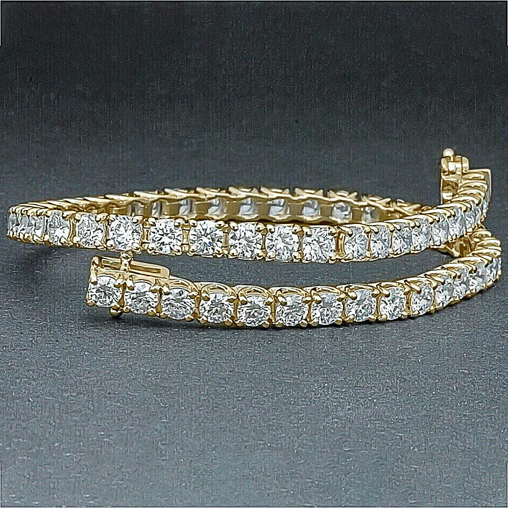 Dazzling Certified Natural Green Emerald Tennis Bracelet 14k Solid Gold Charm - GEMHUB & CO.
