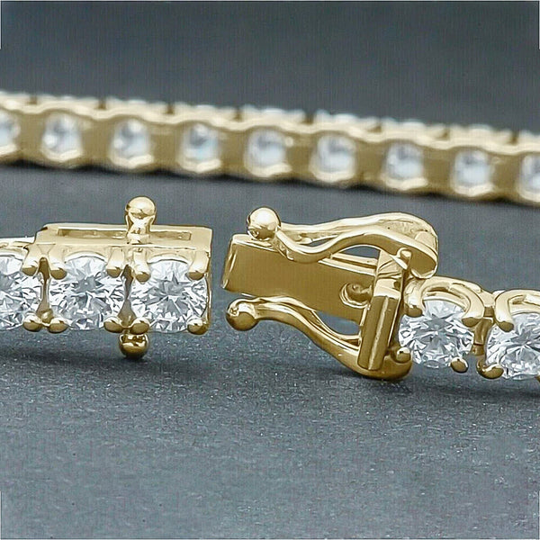 Dazzling Certified Natural Green Emerald Tennis Bracelet 14k Solid Gold Charm - Image 2 - GEMHUB & CO.