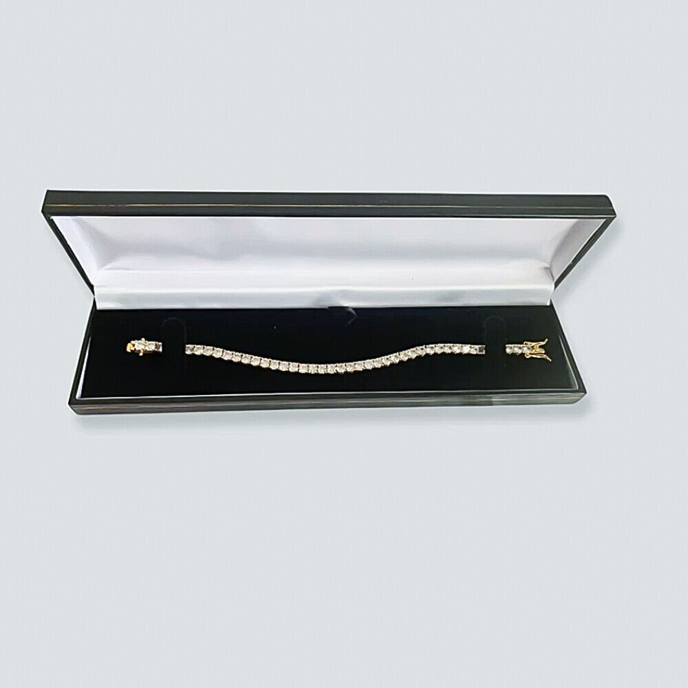 GDGL Certified 14k Yellow Gold 2.00CT Round Cut Natural Diamond Tennis Bracelet - Image 2 - GEMHUB & CO.