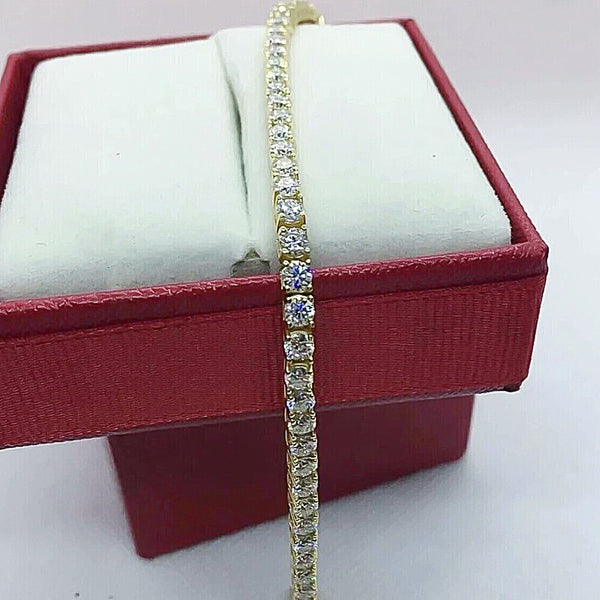 7.50CT Round Cut Natural Diamond Tennis Bracelet Wedding Gift 14K White Gold - GEMHUB & CO.