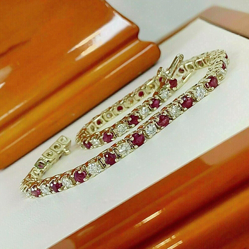 4.75Ct Round Natural Diamond Certified Exquisite Tennis Bracelet 14k White Gold - Image 3 - GEMHUB & CO.
