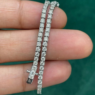 Women's 2.90Ct Lab-Grown/CVD Diamond Tennis Bracelet 14k White Gold Certified