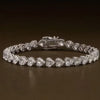 14K White Gold Heart-Cut Lab-Grown Diamond Tennis Bracelet Mother's Special Gift - GEMHUB & CO.