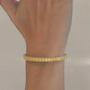 Bezel Set Emerald Fancy Vivid Yellow Lab-Grown Diamond Tennis Bracelet 14k Gold - Image 3 - GEMHUB & CO.