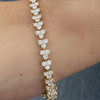 100% Natural Diamond Wedding Engagement 3-Stone Tennis Bracelet 14Kt Yellow Gold - Image 3 - GEMHUB & CO.