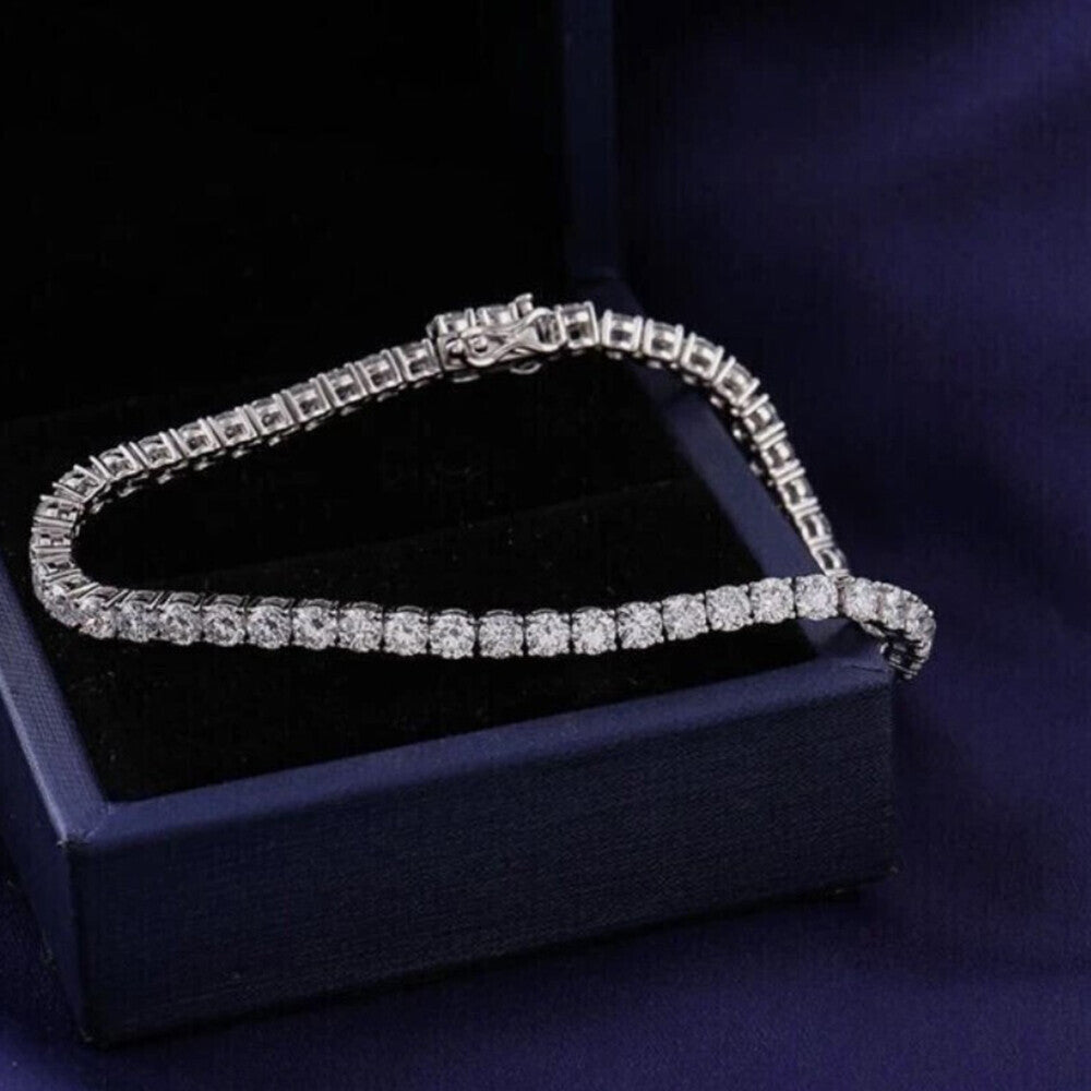 6.20Ct Round Cut GH/VS Natural Diamond Tennis Bracelet Engagement Gift 14k Gold - Image 3 - GEMHUB & CO.