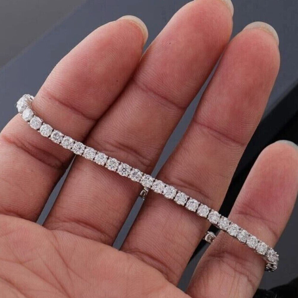 6.20Ct Round Cut GH/VS Natural Diamond Tennis Bracelet Engagement Gift 14k Gold - Image 2 - GEMHUB & CO.