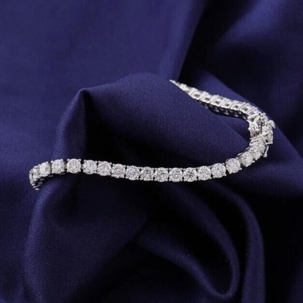 6.20Ct Round Cut GH/VS Natural Diamond Tennis Bracelet Engagement Gift 14k Gold - Image 4 - GEMHUB & CO.