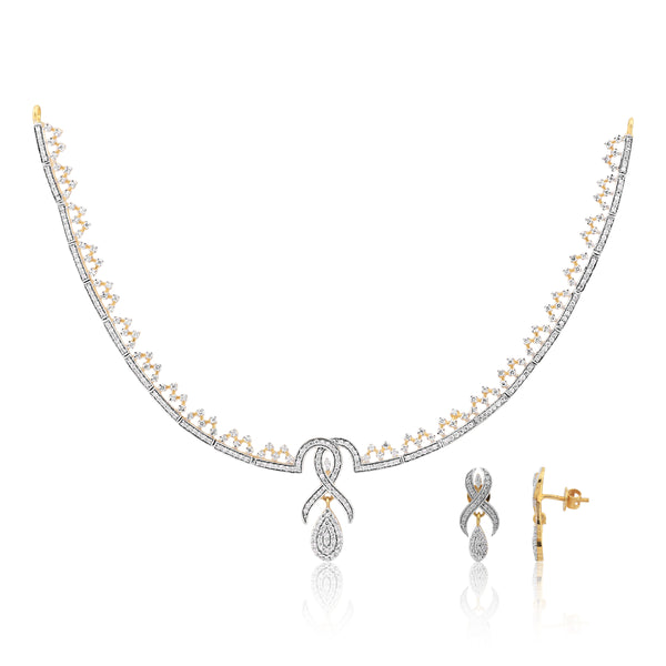 2.73 Ct Diamond Jewelry Set G-H VS Natural Diamond Necklace & Earrings