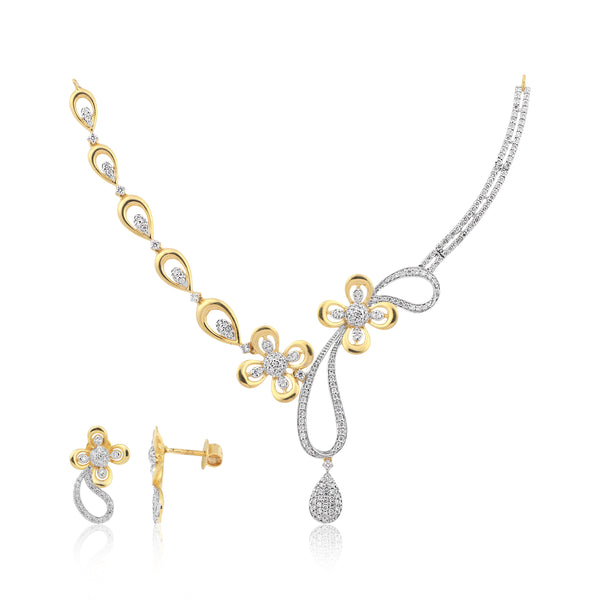 3.42 Ct Diamond Jewelry Set G-H VS Natural Necklace & Earrings Set