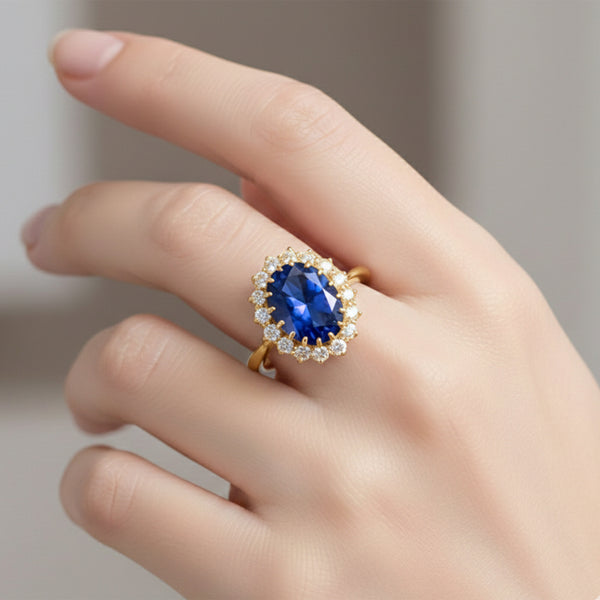 5 Ct Natural Blue Sapphire Ring - GEMHUB & CO. - View 4