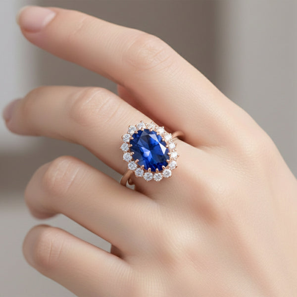 5 Ct Natural Blue Sapphire Ring - GEMHUB & CO. - View 4