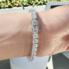 14K White Gold 7.00CT Round Cut Natural Diamond Tennis Bracelet Wedding Gift - GEMHUB & CO.